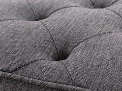 Detail of Domingo gray fabric upholstery with capitonné work