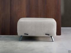 Upholstered bedroom pouf Cuff by Bonaldo, covered in fabric or leatherette and leather