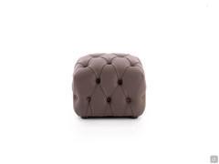 Bellagio square tufted ottoman with Nuvola leather upholstery