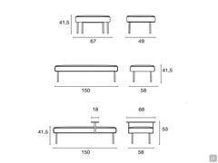 Bench Rakel - models and dimensions