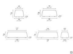 Mendez ottoman - models and sizes