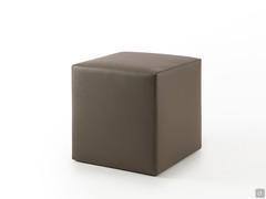 Dark brown leather pouf Cherie 