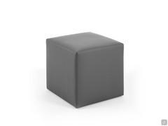 Anthracite color leatherette pouf