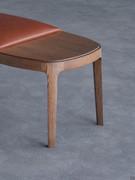 Upholstered bench with ash legs Velis with side table