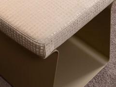 Details of the seat cushion, upholstered in the elegant, sophisticated  fabric Reed