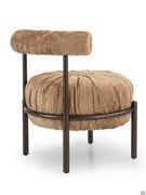 Side view of Mignon  pouf model with adjustable raised backrest