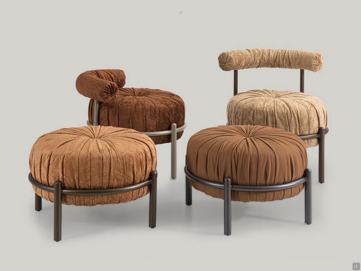 Mignon designer plissé pouf set