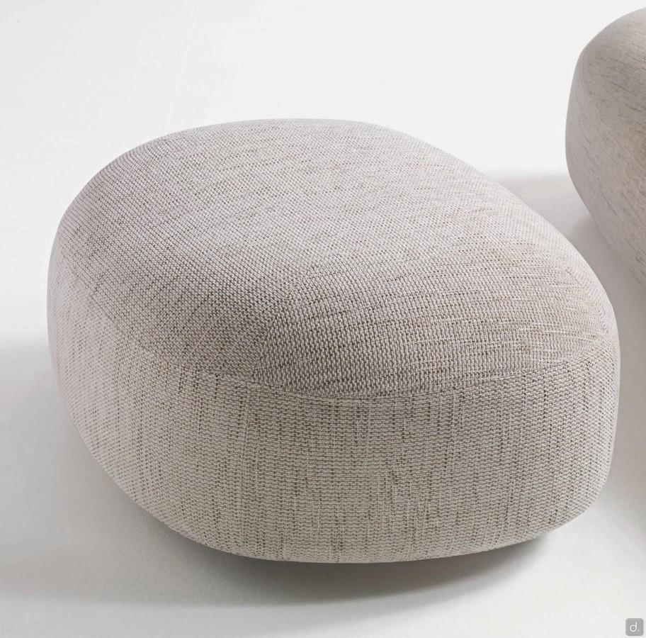 Scoop ottoman in fabric