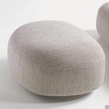 Scoop ottoman in fabric