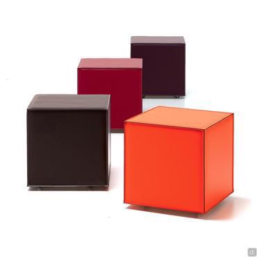 Kubo square hide leather ottoman by Cattelan