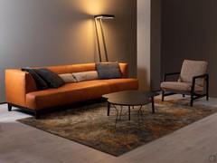 Goya Outlet real leather low lounge sofa combined with Halley Outlet armchair