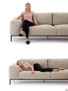 High seat comfort offered by Richmond outlet sofa thanks to the feathers padding and the 30 cm wide armrest