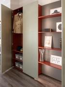 Hallway closet with wardrobe, pantry and shelves