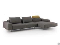 Biarritz outlet sofa covered in Andros fabric colour 110. Back cushion and decorative cushion are in Andro colour 1357.