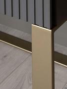 Detail of the Champagne lacquered metal sled base