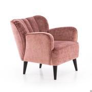 Ales outlet armchair with armrests upholstered in Vegas velvet in Rosa Antico colour