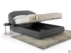 Kalin outlet bed fully upholstered in fabric and with storage box 