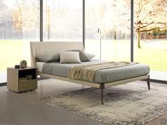 Nobel outlet upholstered bed with exposed metal frame