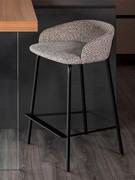 Just outlet design stool, black metal frame and upholstered seat