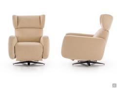 Front and side view of the Iris outlet relaxation armchair