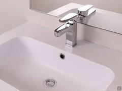 Console washbasin in matt white mineralguss ( mixer included )