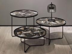 Billy outlet round coffee tables by Cattelan with Zefiro marble-effect Keramik top