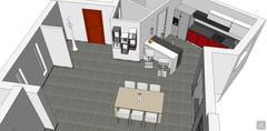 Open Space 3D design  - entrance view from above