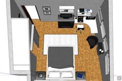 3D Bedroom Design - top view