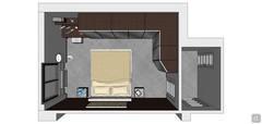 3D Bedroom Design - top view