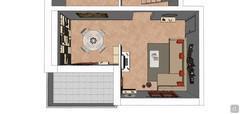 3D Living room/living room design - top view