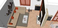 3D Living room/living room design -view of relaxation area