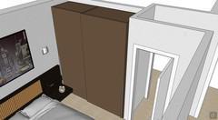 3D Bedroom Design - view of walk-in closet area