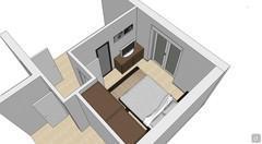 3D Bedroom Design - top view of dresser area