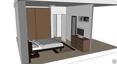 3D Bedroom Design - side view dresser area