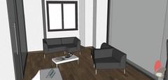 3D design Office 1 - waiting area view