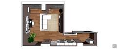 3D Living room/living room design - top view