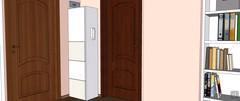 3D Living room/living room design - view custom cabinet entryway