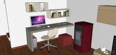 3D Living room/living room design - home office detail