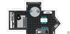 3D Living room/living room project - top view