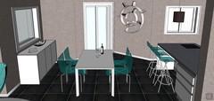 3D Living room/living room project - dining room area view