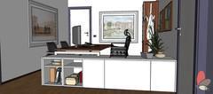 3D design Office 2 - sectional cabinet view - backside