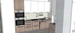 3D Open Space Design - kitchen view - detail