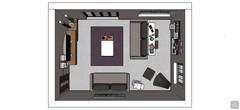 3D Living Room Design Project - view from above