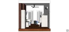 3D Bedroom design - side view