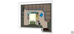 3D Bedroom design - top view (furniture alternative)