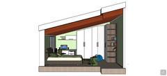 3D Bedroom design - side view 