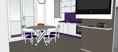 3D Living room/living room design - dining area view