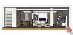 Living / Sitting Room 3D Design - View from the side