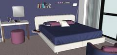 3D Bedroom Design - bed view