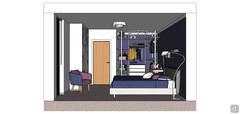 3D Bedroom Design - side view